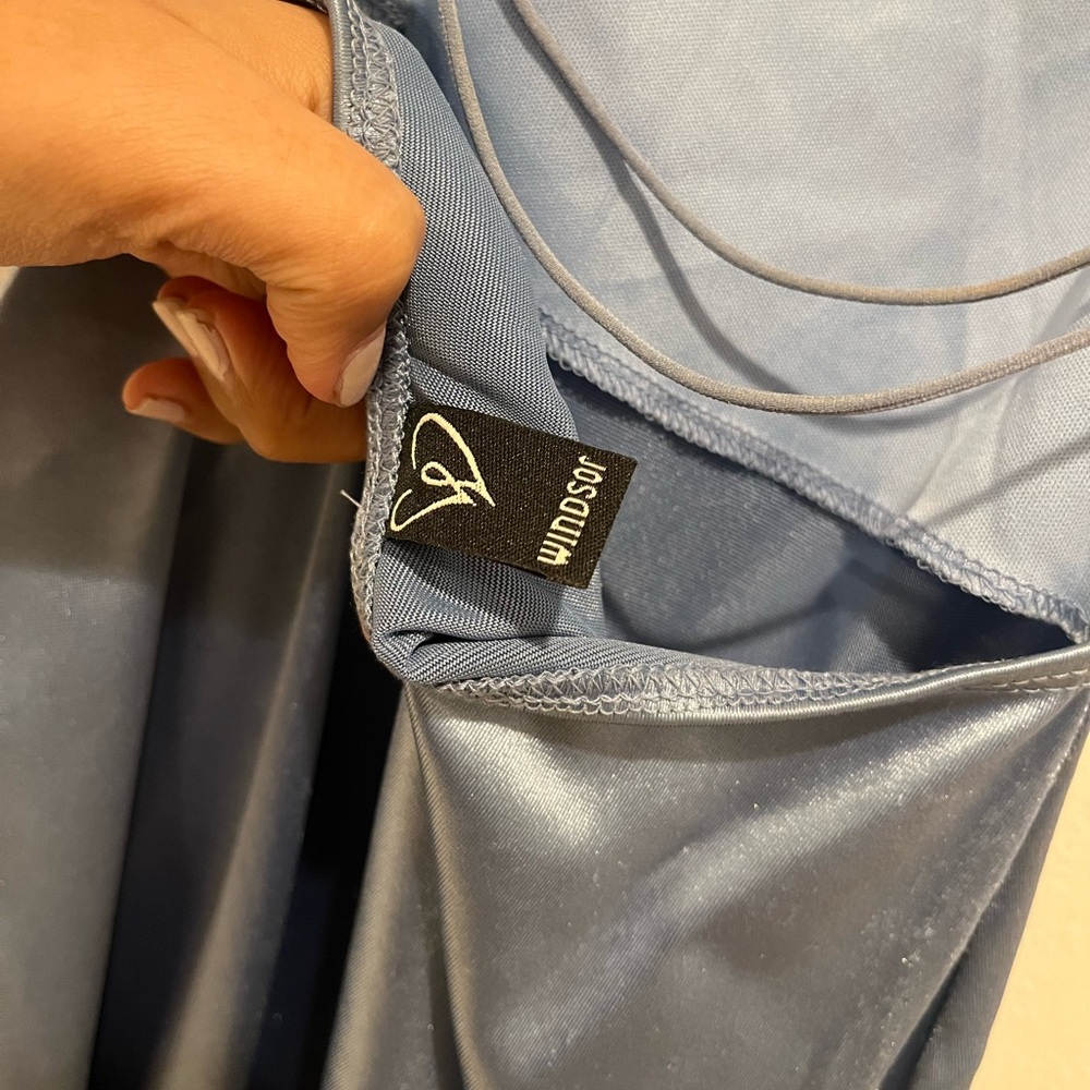 Windsor Satin Blue Mini Dress Size Small - Picture 4 of 4